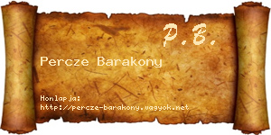 Percze Barakony névjegykártya